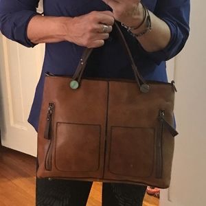 *SOLD* Ivy & Fig Golden Brown Leather Bag NWOT